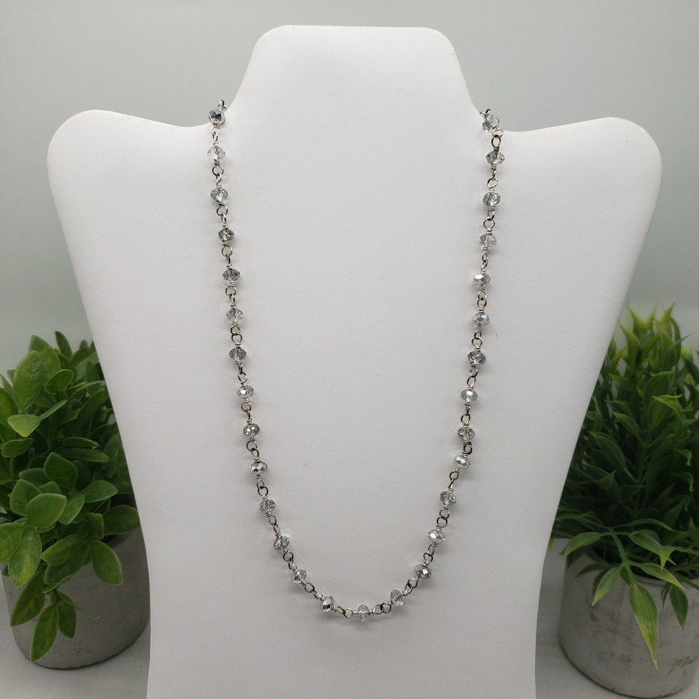 Silver Clear Gems Fashion Necklace